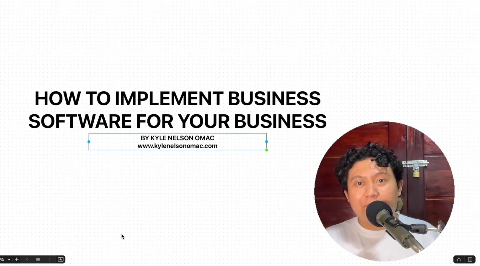 screenshot from the live i shoot the episode, how to implement business software for your business by kyle nelson omac