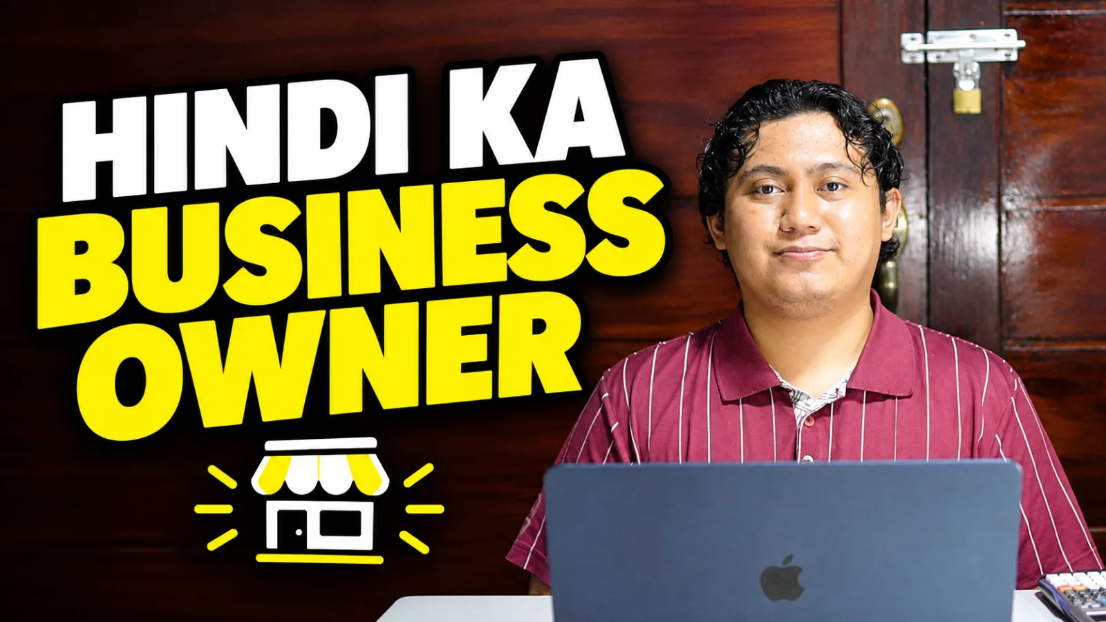 hindi ka business owner thumbnail, picture of a person wearing stripe white and full marroon polo shirt